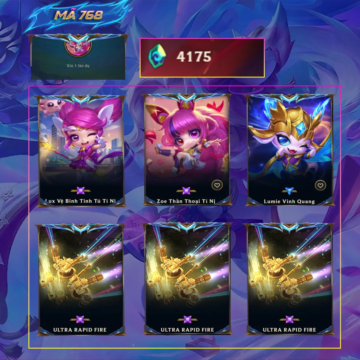 Tài khoản game: 768