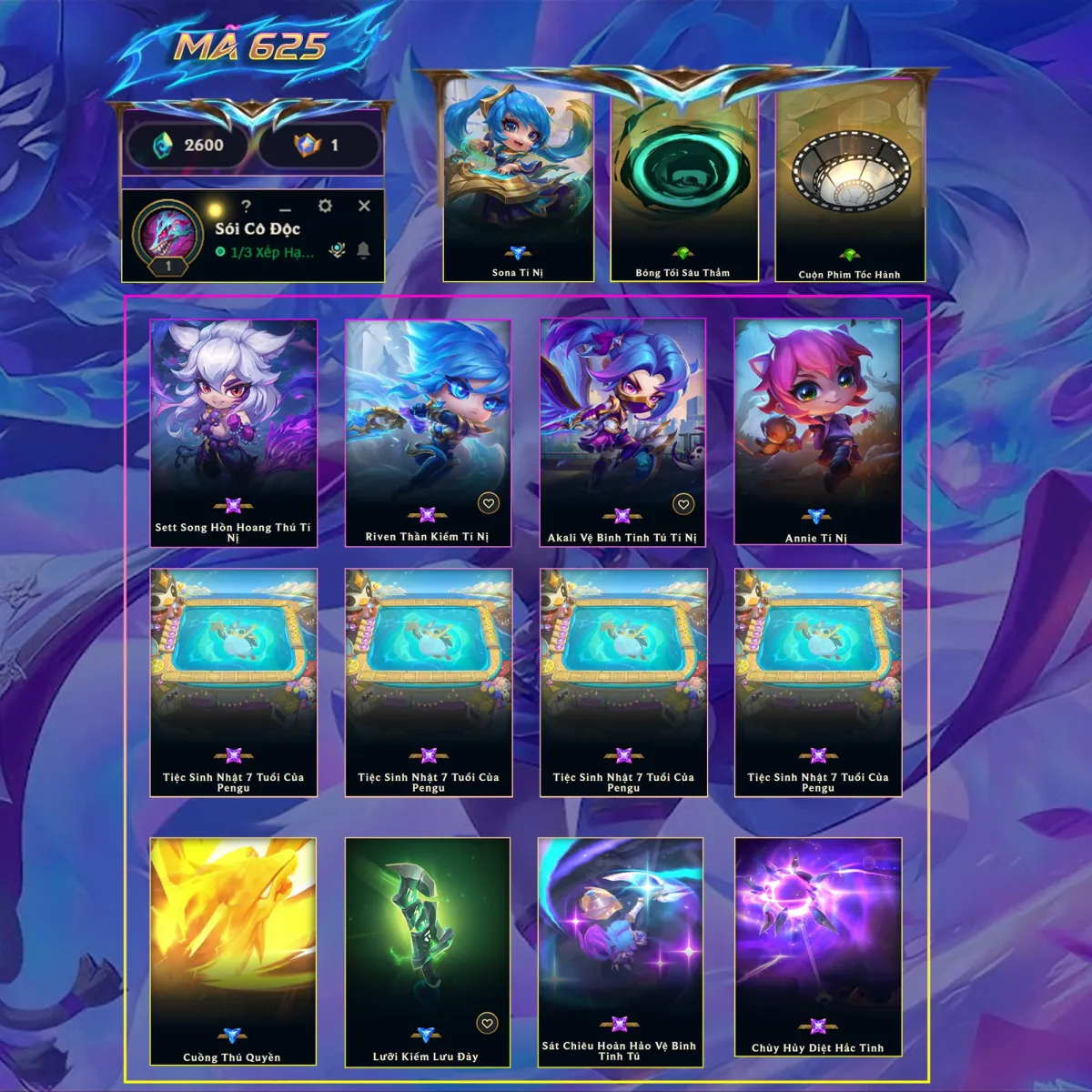 Tài khoản game: 625