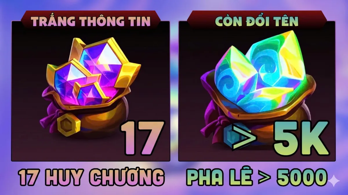Tài khoản game: Phôi 17 Đá và 5000+ Pha Lê [Chưa Mail]